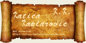 Katica Kaplarović vizit kartica